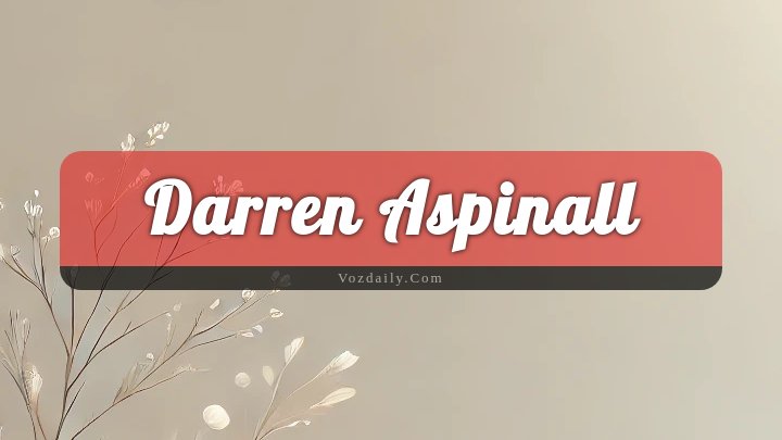 Obituary Reference Image of Darren Aspinall