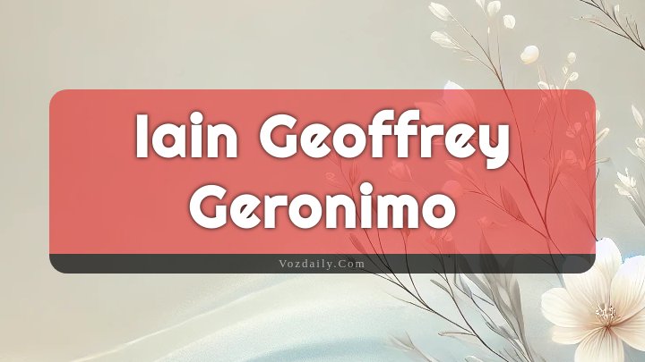 Obituary Reference Image of Iain Geoffrey Geronimo