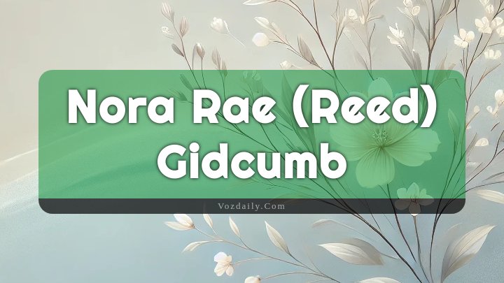 Obituary Reference Image of Nora Rae (reed) Gidcumb