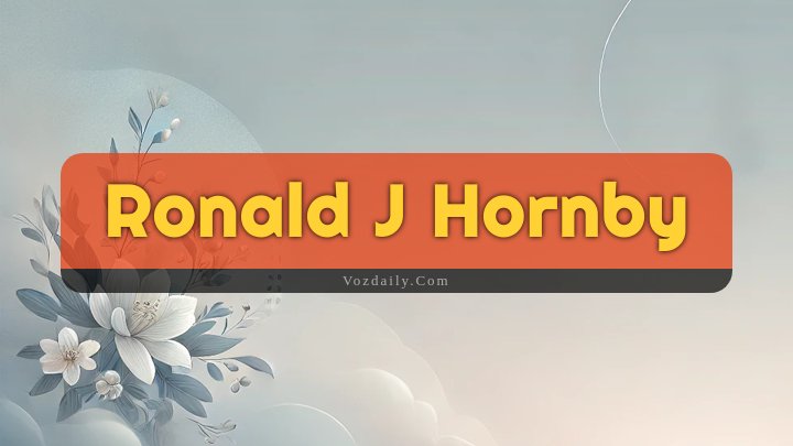 Obituary Reference Image of Ronald J Hornby